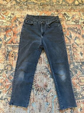 Dark Wash Black Straight-Leg Jeans